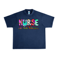 Navy Nurse Coffee Scrubs Rubber Gloves Urban Heavy Tee - CowhideDigitalArt