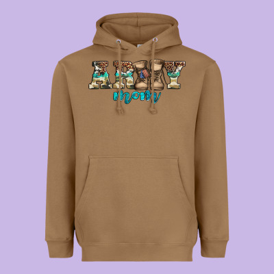 Western Camo Pattern Army Mom Heavyweight Hoodie Designed By Jasminsmagicworld