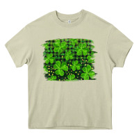 Mossy st patrick's day shamrock and plaid distressed background Heavy Core Tee - RanaPortraitStore