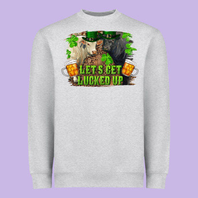 Let's Get Lucked Up Charolais And Black Angus Bull Heavyweight Sweatshirt Designed By Ranaportraitstore