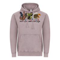 Vintage Zinc peace love bald head eagle Vintage Hoodie - LillyAllenDesigns