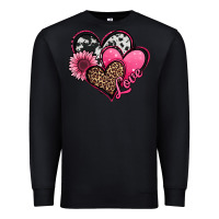 Black valentines day western hearts and sunflower Premium Sweatshirt - Jasminsmagicworld