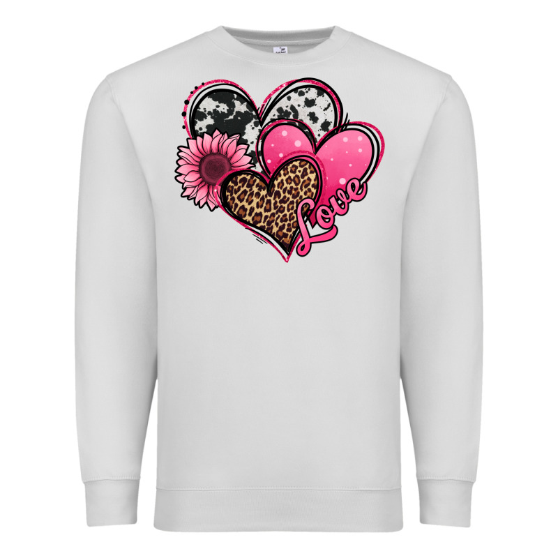 Valentines Day Western Hearts And Sunflower Premium Sweatshirt by Jasminsmagicworld | Teevron