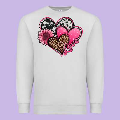Valentines Day Western Hearts And Sunflower Premium Sweatshirt Designed By Jasminsmagicworld