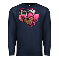 Navy valentines day western hearts and sunflower Premium Sweatshirt - Jasminsmagicworld