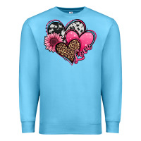 Ocean Blue valentines day western hearts and sunflower Premium Sweatshirt - Jasminsmagicworld