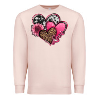 Pale Pink valentines day western hearts and sunflower Premium Sweatshirt - Jasminsmagicworld