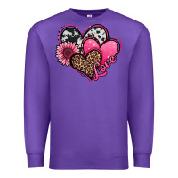 Purple valentines day western hearts and sunflower Premium Sweatshirt - Jasminsmagicworld