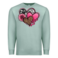 Seafoam valentines day western hearts and sunflower Premium Sweatshirt - Jasminsmagicworld