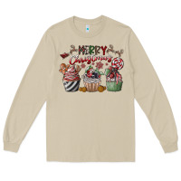 Mushroom Merry Christmas Long Sleeve Tee - CowhideDigitalArt