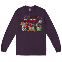 Plum Merry Christmas Long Sleeve Tee - CowhideDigitalArt