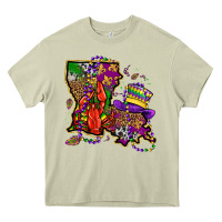 Mossy mardi gras louisiana map Heavy Core Tee - OliviaCreatesArt