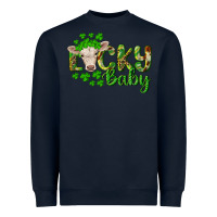 Navy Lucky baby charolais calf Heavyweight Sweatshirt - RanaPortraitStore