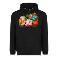 Black Hello fall pig Heavyweight Hoodie - RanaPortraitStore