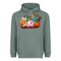 Sage Hello fall pig Heavyweight Hoodie - RanaPortraitStore