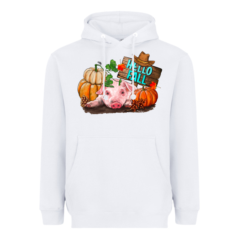 Hello Fall Pig Heavyweight Hoodie by RanaPortraitStore | Teevron