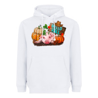 White Hello fall pig Heavyweight Hoodie - RanaPortraitStore
