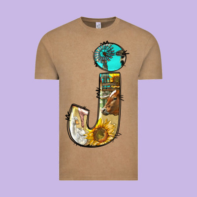 Farm Life Alphabet Lowercase Letters J Vintage Tee Designed By Bundleandbundleshop