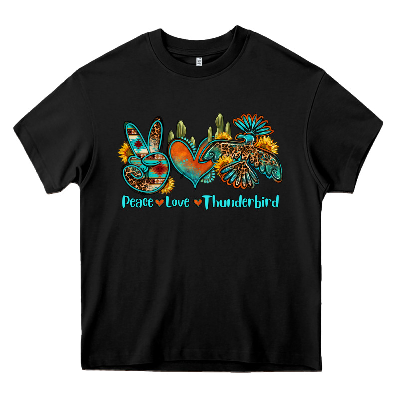 Peace Love Thunderbird Heavy Core Tee by OliviaCreatesArt | Teevron