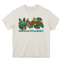 Cream peace love thunderbird Heavy Core Tee - OliviaCreatesArt
