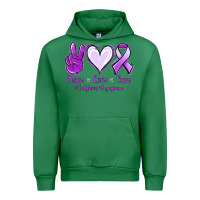 Emerald Peace Love Cure Odgkins Lympoma Urban Hoodie - Jasminsmagicworld