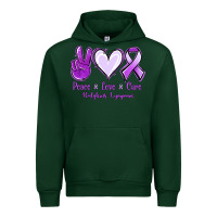 Forest Green Peace Love Cure Odgkins Lympoma Urban Hoodie - Jasminsmagicworld