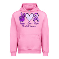 Fuchsia Pink Peace Love Cure Odgkins Lympoma Urban Hoodie - Jasminsmagicworld