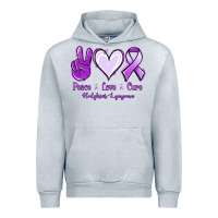 Heather Grey Peace Love Cure Odgkins Lympoma Urban Hoodie - Jasminsmagicworld