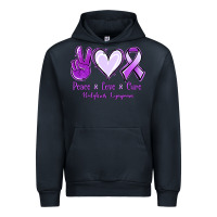 Navy Peace Love Cure Odgkins Lympoma Urban Hoodie - Jasminsmagicworld