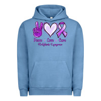 Pigment Pebble Blue Peace Love Cure Odgkins Lympoma Urban Hoodie - Jasminsmagicworld