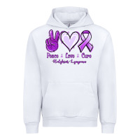 White Peace Love Cure Odgkins Lympoma Urban Hoodie - Jasminsmagicworld