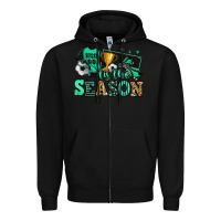 Black tis the season soccer Zipper Hoodie - Jasminsmagicworld