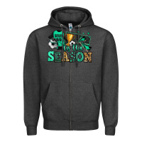 Charcoal Heather tis the season soccer Zipper Hoodie - Jasminsmagicworld