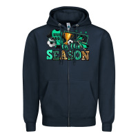 Navy tis the season soccer Zipper Hoodie - Jasminsmagicworld