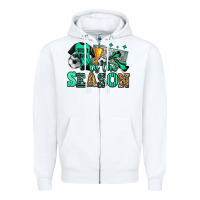 White tis the season soccer Zipper Hoodie - Jasminsmagicworld