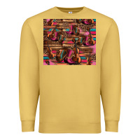 Antique Gold valentines day violin and cowboy boots country music Premium Sweatshirt - Jasminsmagicworld