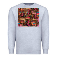 Heather Grey valentines day violin and cowboy boots country music Premium Sweatshirt - Jasminsmagicworld