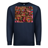 Navy valentines day violin and cowboy boots country music Premium Sweatshirt - Jasminsmagicworld