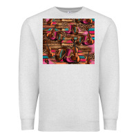 Oatmeal Heather valentines day violin and cowboy boots country music Premium Sweatshirt - Jasminsmagicworld