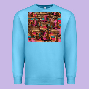 Valentines Day Violin And Cowboy Boots Country Music Premium Sweatshirt Designed By Jasminsmagicworld