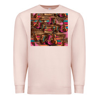 Pale Pink valentines day violin and cowboy boots country music Premium Sweatshirt - Jasminsmagicworld