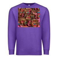 Purple valentines day violin and cowboy boots country music Premium Sweatshirt - Jasminsmagicworld