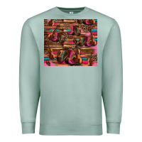 Seafoam valentines day violin and cowboy boots country music Premium Sweatshirt - Jasminsmagicworld