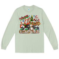 Matcha Merry Christmas  tractor Long Sleeve Tee - CowhideDigitalArt