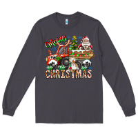 Smoke Merry Christmas  tractor Long Sleeve Tee - CowhideDigitalArt