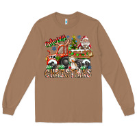 Toasted Coconut Merry Christmas  tractor Long Sleeve Tee - CowhideDigitalArt