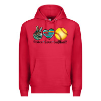 Cardinal peace love softball Premium Hoodie - Artiststas