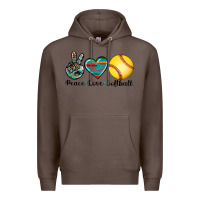Coffee peace love softball Premium Hoodie - Artiststas