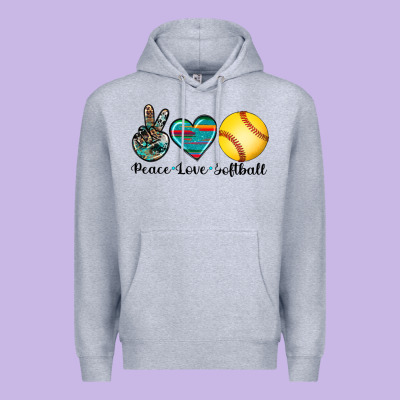 Peace Love Softball Premium Hoodie Designed By Artiststas