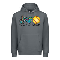 Rock peace love softball Premium Hoodie - Artiststas
